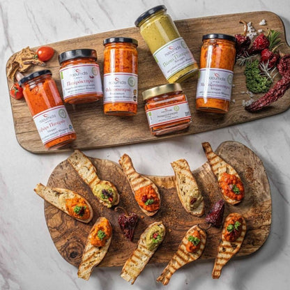 🔥 Purée BIO d’Aubergines & Poivrons Rouges de Florina – Naoumidis – 245g (avec les célèbres poivrons Florinis, les plus réputés de Grèce)