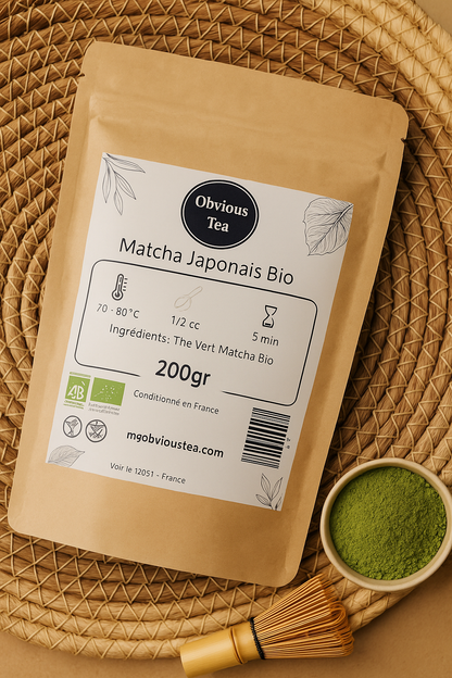 🌿 Poudre Matcha Bio d’Obvious Tea – Poudre de thé vert d’exception 50gr - 100gr - 200gr