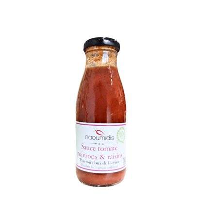 🍅 Sauce Tomate - Poivrons Rouges de Florina BIO et raisins – Naoumidis (270g) Produit Grec authentique